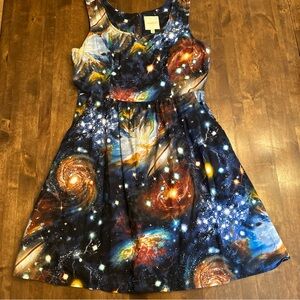 Modcloth Large Dress Galaxy Solar System Astrology Planets Stars Nebula 🪐☄️